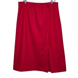 Cricket Lane Red Wool Midi Skirt Vintage 14 Classic Office‎ Winter Retro Career
